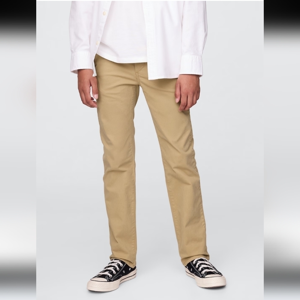 GAP 2 Pair of Boy's Straight-Fit Stretch Khaki Uniform Pants